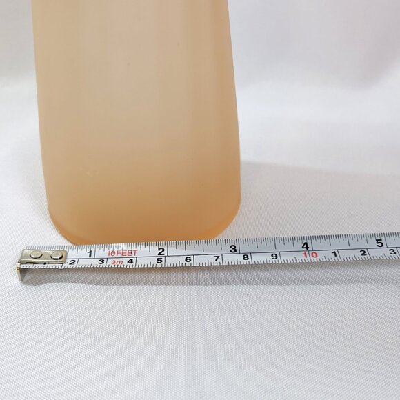 Ruffled Rose Pink Satin Glass Vase Vintage Frosted Glass Flower Holder 8 1/2” - Picture 6 of 10